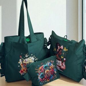 Emerald Green Canvas Tote Collection